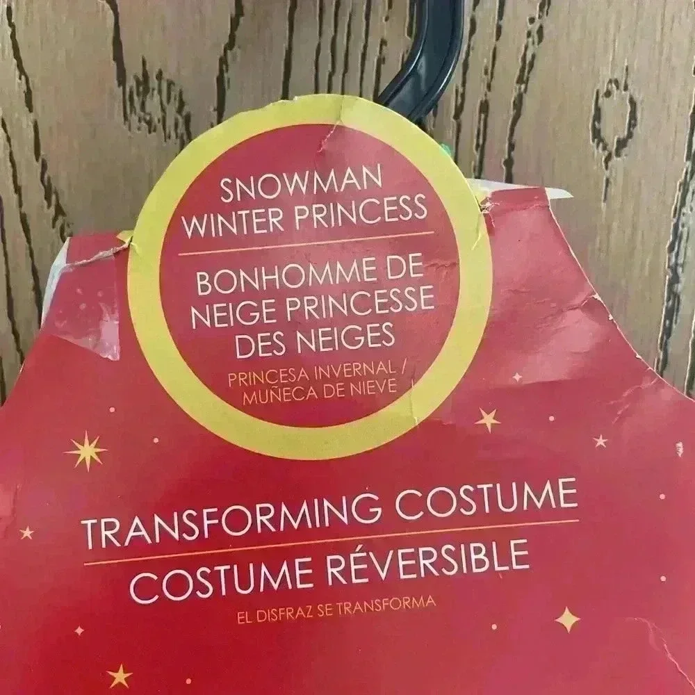 NWT SNOWMAN WINTER PRINCESS 
TRANSFORMING COSTUME M 8/10 NEW - Picture 2 of 13